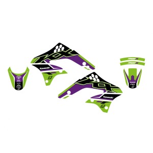 BLACKBIRD KOMPLET NAKLEJEK (OKLEIN) KAWASAKI KX 450F '06-'08 DREAM 5 KOLOR ZIELONY CZARNY