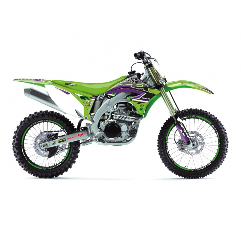 BLACKBIRD Komplet Naklejek (Oklein) Kawasaki KX 450F '09-'11 DREAM 5 Kolor Zielony Czarny