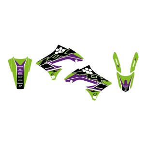 BLACKBIRD Komplet Naklejek (Oklein) Kawasaki KX 450F '09-'11 DREAM 5 Kolor Zielony Czarny