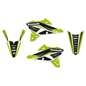 BLACKBIRD WYPRZEDAŻ KOMPLET NAKLEJEK (OKLEIN) KAWASAKI KX 85 '14-'21 DREAM 4 KOLOR ZIELONY CZARNY