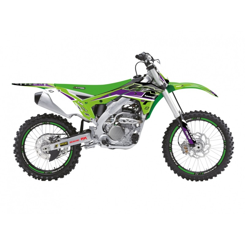 BLACKBIRD Komplet Naklejek (Oklein) Kawasaki KX 250F '17-'20 Dream Kolor Zielony Czarny