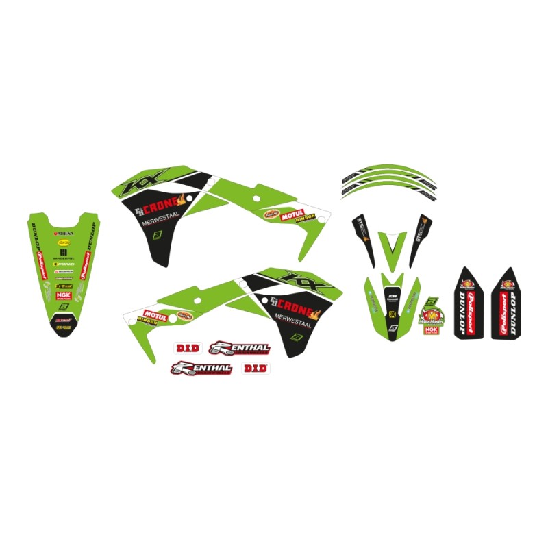 KOMPLET NAKLEJEK KAWASAKI KX 250F '17-'20 REPLICA KAWASAKI RACING TEAM 22
