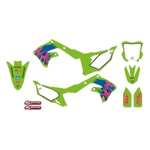 Naklejki retro do Kawasaki KX 250F i KX 450F - Komplet naklejek Blackbird