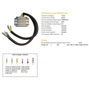 Regulator napięcia Honda XR 250L '91-'96 (31600-KV6-670) - Sklep motocyklowy