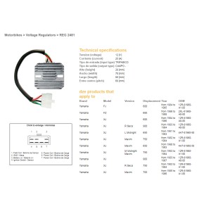 Regulator napięcia Yamaha XJ 550/600/650/750/900 '80-'89; XS 650 '78-'83; YX 600 Radian '86-'88