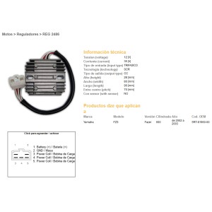 Regulator napięcia Yamaha FZS 600 Fazer '02-'03 (5RT-81960-00) 35A