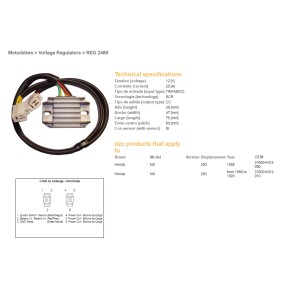 Regulator napięcia Honda NX 250 '88-'93 (31600-KW3-000, 31600-KW3-010)