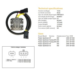 Regulator napięcia Polaris Sportsman 550/850 '09-'10 50A (40111636)