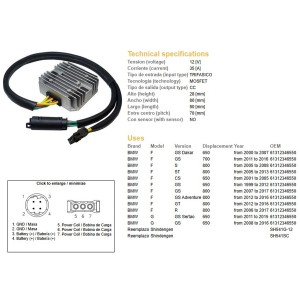 Regulator napięcia do BMW F 650GS Dakar, F 650CS, F 700GS, F 800GS Adventure, F 800S/ST