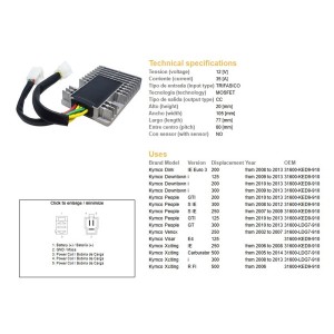 Regulator napięcia Kymco Downtown 125/200/300 '09-'13; People 125/200/300 '07-'13; Xciting 250/300/500 '05-'14