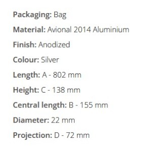 DOMINO KIEROWNICA ALUMINIOWA ALBERTO BAROZZI 22MM Z POPRZECZKĄ KOLOR SREBRNY