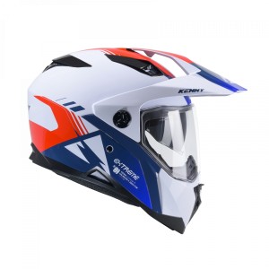Kenny Racing Kask Dual Adventure Model Extreme Graphic Patriot Biały/Niebieski/Czerwony Rozmiar S
