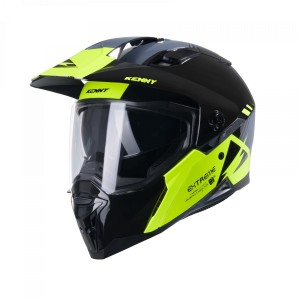 Kenny Racing Kask Dual Adventure Model Extreme Graphic Neon Yellow - Rozmiar M