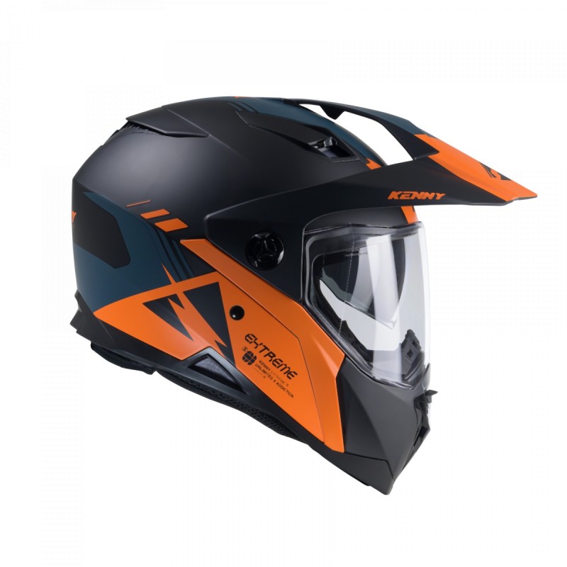 Kenny Racing Kask Dual Adventure Model Extreme Graphic Orange/Petrol Matt - Rozmiar L