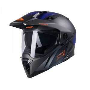 Kask Kenny Racing Dual Adventure Extreme Graphic Gunmetal Matt Czarny/Szary/Niebieski Rozmiar L