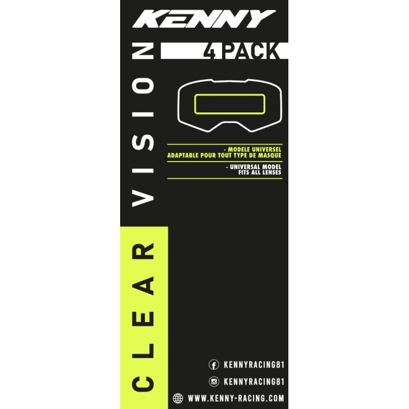 KENNY RACING VISION PERFORMANCE FOLIA OCHRONNA DO GOGLI (60MM X150MM) (PACK 4)