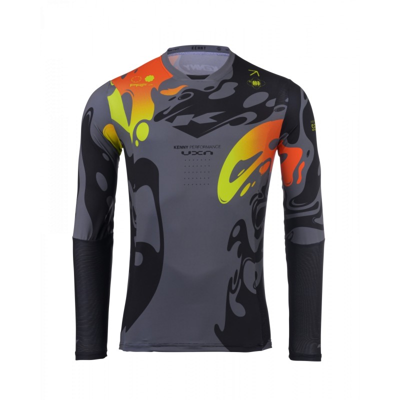 KENNY RACING Koszulka Cross/Enduro Performance Steel Szary/Czarny/Żółty/Czerwony Rozmiar L