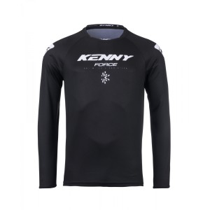Koszulka cross/enduro Kenny Racing Force Solid Black czarno-biała XL