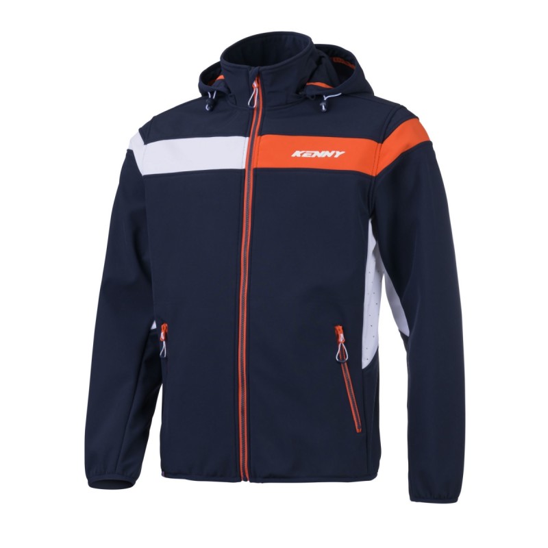 Kurtka przeciwdeszczowa Kenny Racing Softshell Racing Niebiesko/Biała/Pomarańczowa M