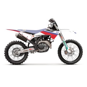 Naklejki KTM SX/SX-F '23-'24, EXC/EXC-F '24-'25 Retro Biały Niebieski Czerwony