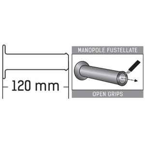 Manetki road Yamaha Style 22+25mm 120mm czarne