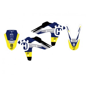 Blackbird Komplet Naklejek (Oklein) Husqvarna TE/TC 250/450/510 '05-'07 Dream 5 Kolor Niebieski Żółty