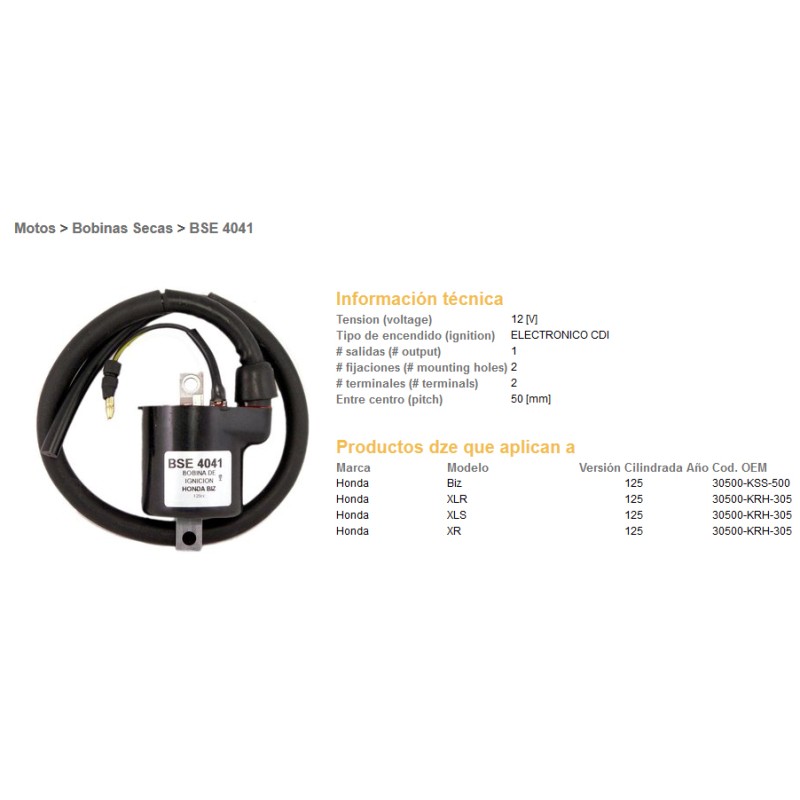 Cewka zapłonowa Honda XLR 125, XL 125S, XR 125 - 30500-KRH-305