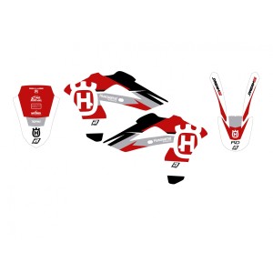 BLACKBIRD KOMPLET NAKLEJEK (OKLEIN) HUSQVARNA CR 125 '06-'08, WR 250/300 '06-'13 DREAM 5 KOLOR CZERWONY BIAŁY CZARNY