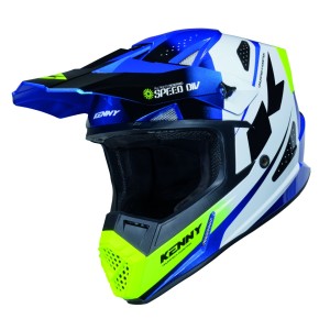 KENNY RACING KASK CROSS/ENDURO TRACK GRAPHIC SPEED NEON BLUE KOLOR NIEBIESKI/BIAŁY ŻÓŁTY ROZMIAR S
