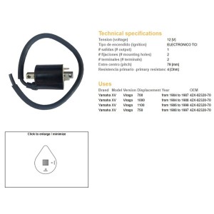 Cewka zapłonowa Yamaha XV 700/1000 Virago XV 750 XV 1100