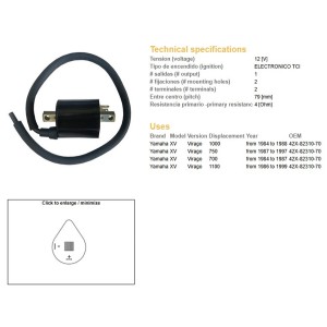 Cewka zapłonowa Yamaha XV 700/1000 Virago, XV 750, XV 1100 - Sklep Moto