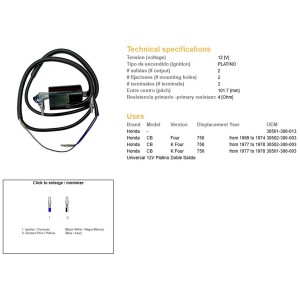 Cewka zapłonowa Honda CB 750 Four '69-'74; CB 750K Four '77-'78 (OEM 30502-300-003)