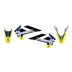 BLACKBIRD KOMPLET NAKLEJEK (OKLEIN) HUSQVARNA FC/TC '16-'18, TE/FE '17-'19 DREAM 5 KOLOR NIEBIESKI ŻÓŁTY