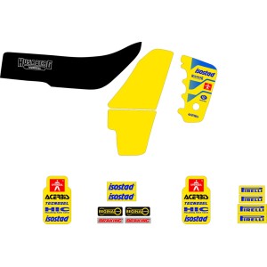 Naklejki okleinowe Husaberg FE/FS '90-'99, kolor żółty/czarny - TECNOSEL (Blackbird)