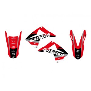 BLACKBIRD KOMPLET NAKLEJEK (OKLEIN) GAS GAS EC 125/250/300 '10-'11, FSR 250/450 '10-'11 DREAM 5 KOLOR CZERWONY CZARNY
