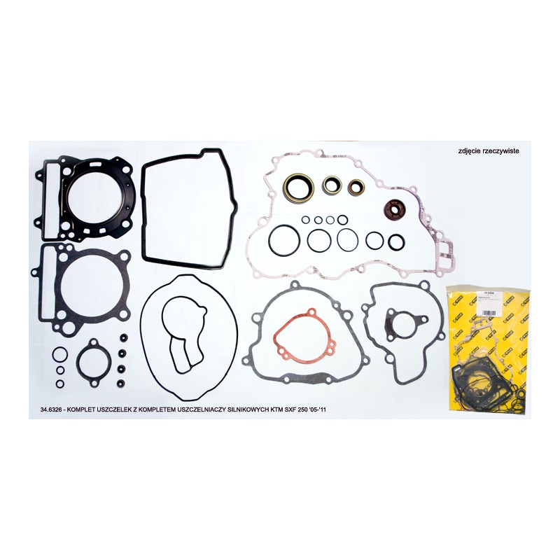 PROX KOMPLET USZCZELEK Z KOMPLETEM USZCZELNIACZY SILNIKOWYCH KTM SXF 250 \'05-\'12, EXCF 250 07-13