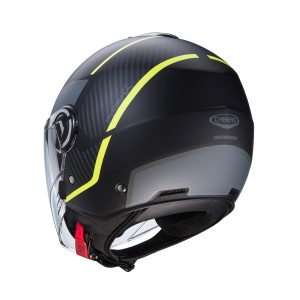 CABERG PROMOCJA KASK OTWARTY JET Z BLENDĄ MODEL RIVIERA V4X GEO KOLOR CZARNY MAT/ŻÓŁTY FLUO/SZARY ROZMIAR XL