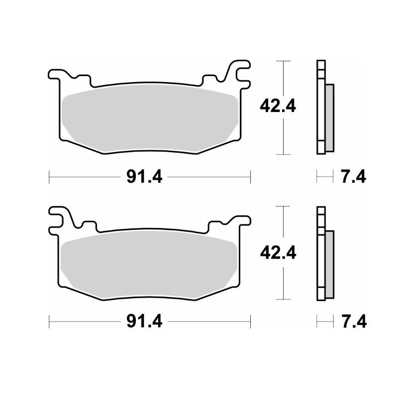 SBS KLOCKI HAMULCOWE KH RACING DUAL SINTER KOLOR ZŁOTY TARCZA PRAWA PRZÓD APRILIA RSV4 FACTORY '25-, DUCATI PANIGALE V4/V4S '2