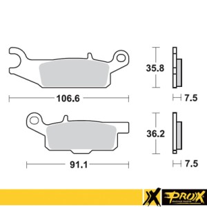 Klocki hamulcowe PROX KH444 Yamaha YFM 550 Grizzly '11-14, YFM 700 Grizzly '07-18 - Przód Prawy