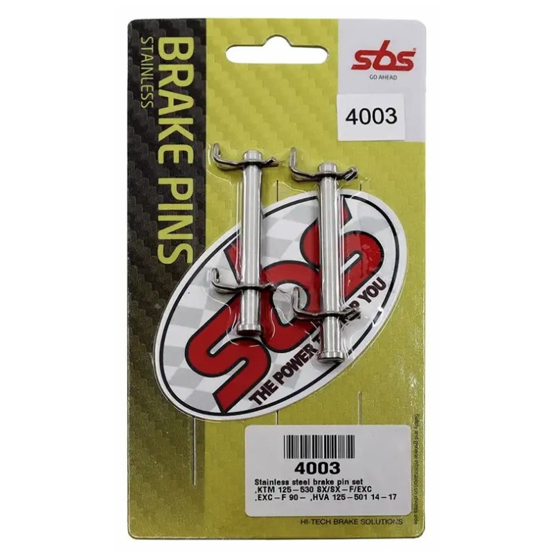 SBS WIESZAKI (TRZPIENIE) KLOCKÓW HAMULCOWYCH PRZÓD / TYŁ KAWASAKI KTM / HUSQVARNA - ZESTAW 2 SZTUKI