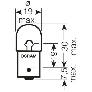 Żarówka OSRAM 12V 5W BA15S R5W - białe szkło