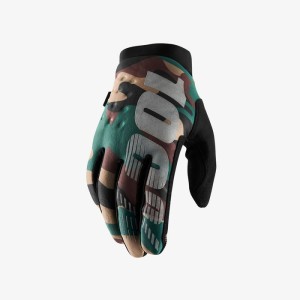 100 procent rękawice brisker softshell czarny/camo L - Rękawice offroad