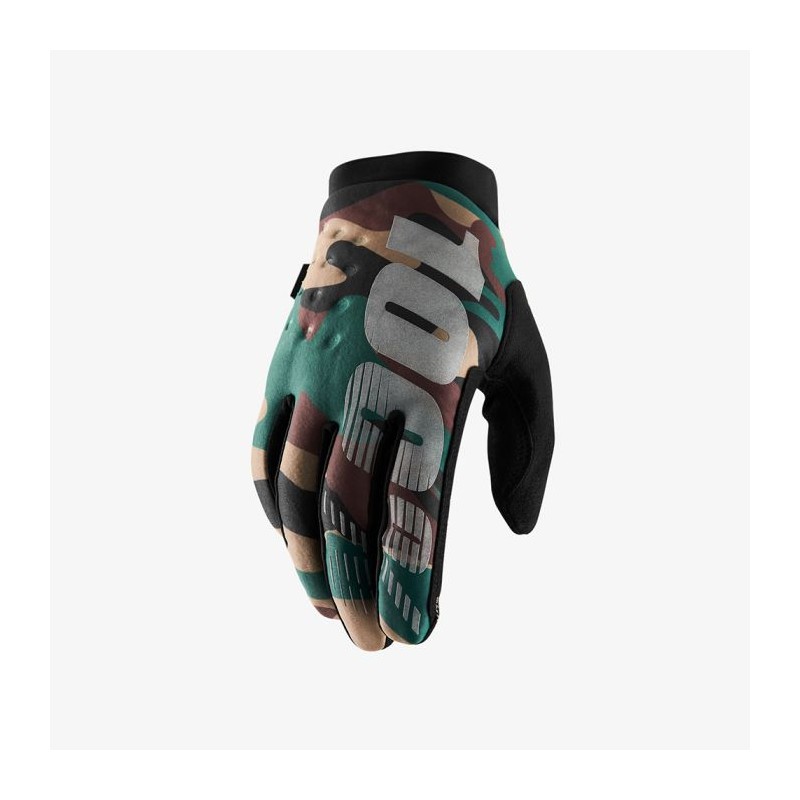 100 procent rękawice brisker softshell czarny/camo L - Rękawice offroad