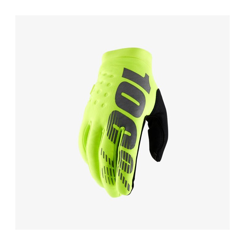 100 procent rękawice cross/enduro brisker softshell kolor żółty fluo rozmiar m