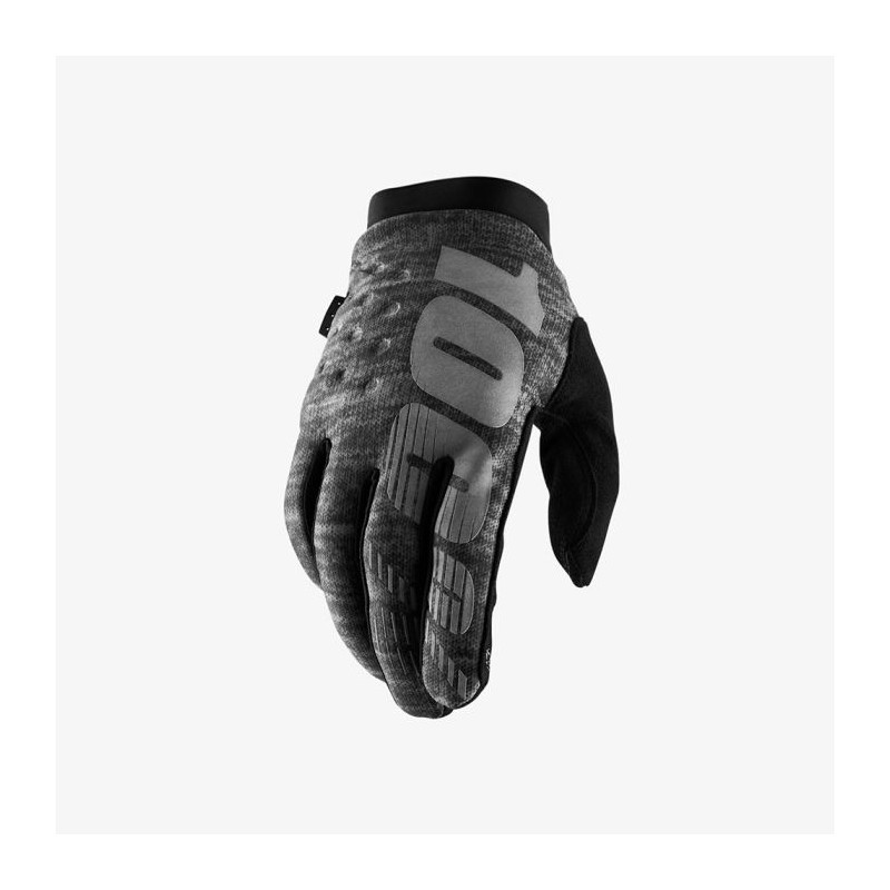100 procent rękawice cross/enduro brisker softshell kolor szary/czarny rozmiar l