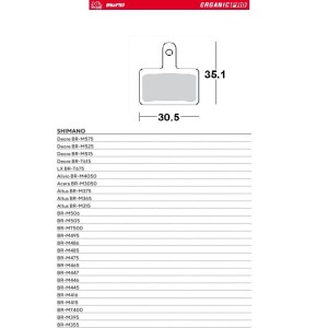 Klocki hamulcowe rowerowe MOTO-MASTER BIKE PRO - organiczne, pasujące do Shimano Deore BR-M575, BR-M525, BR-M515, BR-T6