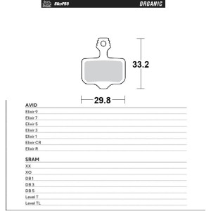 Klocki hamulcowe rowerowe MOTO-MASTER do Avid Elixir i SRAM XX