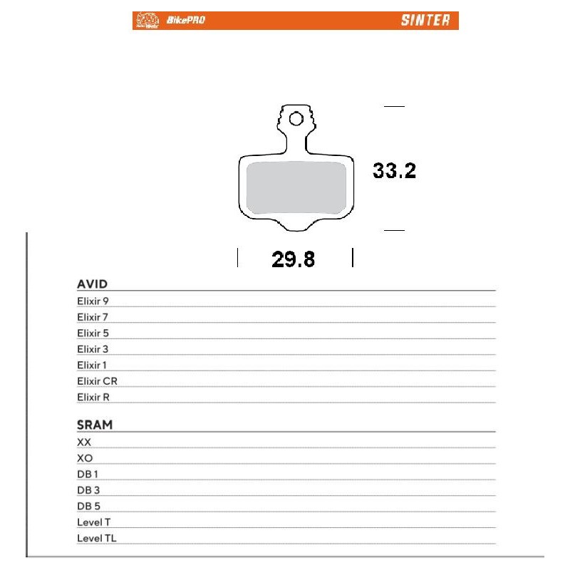 Klocki hamulcowe rowerowe MOTO-MASTER Bike Pro - pasujące do Avid Elixir 9 / 7 / 5 / 3 / 1 / CR / R