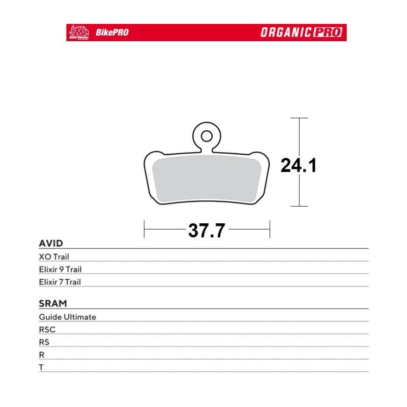 Klocki hamulcowe rowerowe MOTO-MASTER Bike Pro do Avid XO Trail, Elixir 9 Trail, Elixir 7 Trail