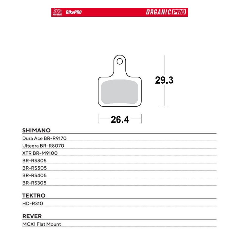 Klocki hamulcowe rowerowe MOTO-MASTER Bike Pro - Organiczne, pasujące do Shimano Dura Ace i Ultegra